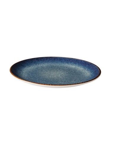 Plato llano redondo azul oscuro porcelana Ø 24 cm Seablue Accolade