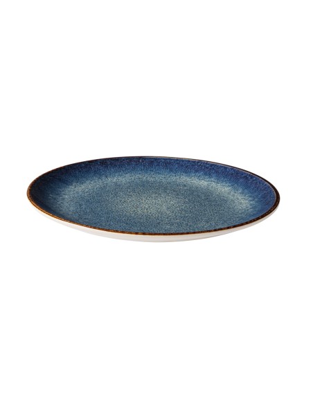 Plato llano redondo azul oscuro porcelana Ø 24 cm Seablue Accolade