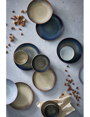 Plato llano redondo azul oscuro porcelana Ø 24 cm Seablue Accolade