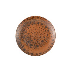 Plato Llano Redondo Porcelana Marrón 25 Cm Moire Porland