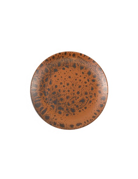 Plato Llano Redondo Porcelana Marrón 25 Cm Moire Porland