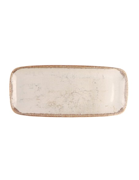 Fuente rectangular beige gres esmaltado 28 cm Sand Accolade