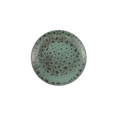 Plato Llano Redondo Porcelana Verde Oscuro 25 Cm Moire Porland