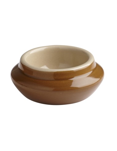 Mantequillera redonda marrón gres esmaltado Ø 7 cm Pro.mundi