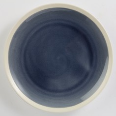 Plato llano redondo azul gres esmaltado Ø 22 cm Winter Pro.mundi