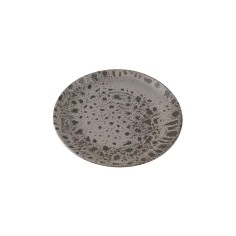 Plato Llano Redondo Porcelana Gris Oscuro 25 Cm Moire Porland