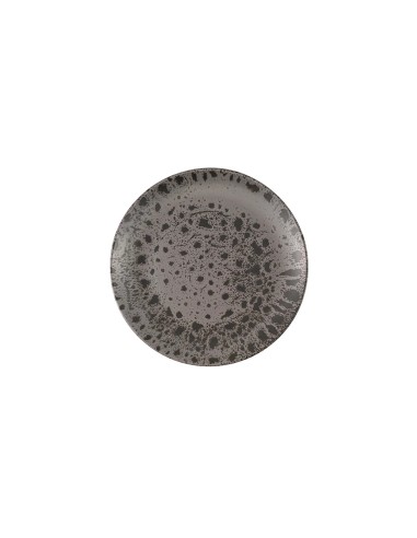 Plato Llano Redondo Porcelana Gris Oscuro 25 Cm Moire Porland
