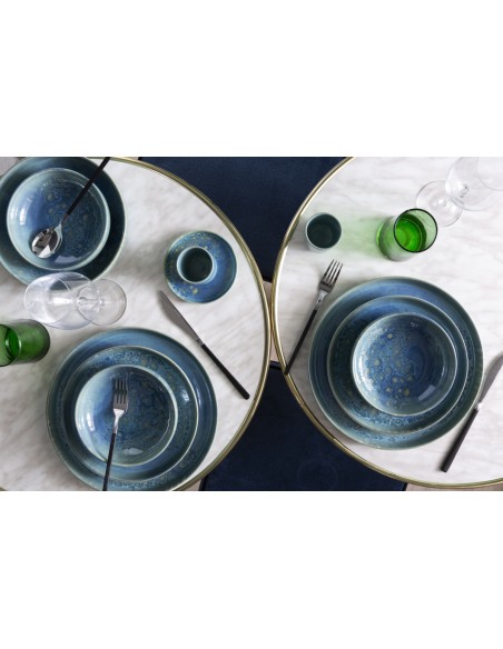 Cuenco redondo azul de gres esmaltado Ø 16 cm Magic Accolade