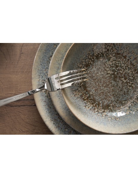 Plato de borde recto redondo gris gres esmaltado Ø 22 cm Tropic Accolade