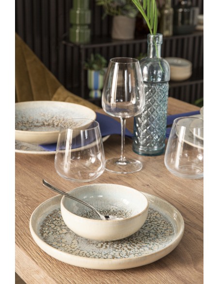 Plato de borde recto redondo gris gres esmaltado Ø 22 cm Tropic Accolade