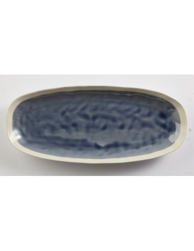 Plato oval azul gres esmaltado 25 cm Winter Pro.mundi