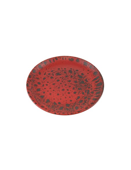 Plato Llano Redondo Porcelana Rojo 25 Cm Moire Porland