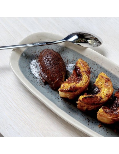 Plato oval azul gres esmaltado 25 cm Winter Pro.mundi