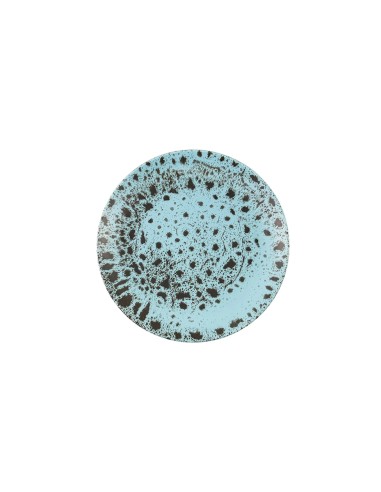Plato Llano Redondo Porcelana Turquesa 25 Cm Moire Porland