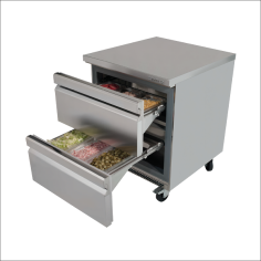 Mesa Refrigerada 2 Cajones Con Ruedas Uc27 2D