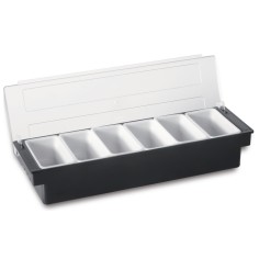Caja para especias plástico negro 49x16x11 cm Con tapa Pro.cooker