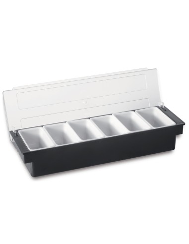 Caja para especias plástico negro 49x16x11 cm Con tapa Pro.cooker