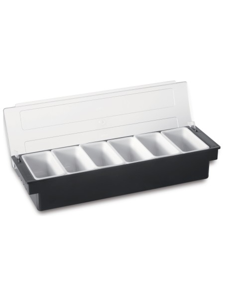 Caja para especias plástico negro 49x16x11 cm Con tapa Pro.cooker