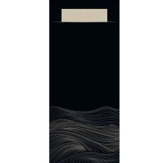 Bolsa de papel negra 20x10 cm Waves Pro.mundi (50 unidades)