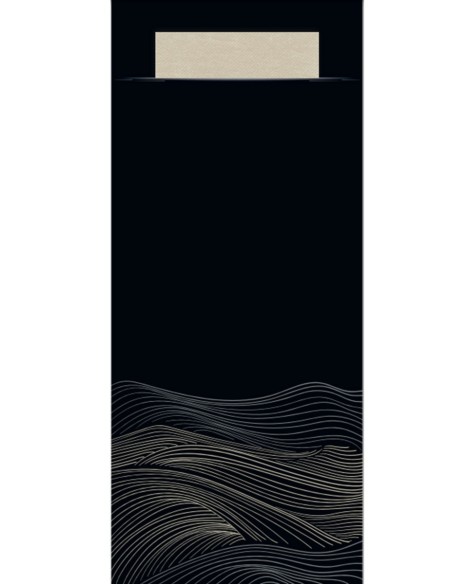 Bolsa de papel negra 20x10 cm Waves Pro.mundi (50 unidades)