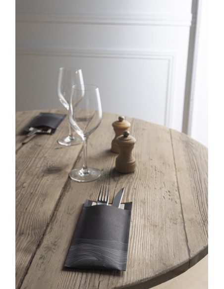 Bolsa de papel negra 20x10 cm Waves Pro.mundi (50 unidades)