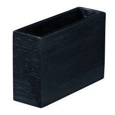 Bote rectangular de bambú negro 12x4x8 cm Pro.mundi