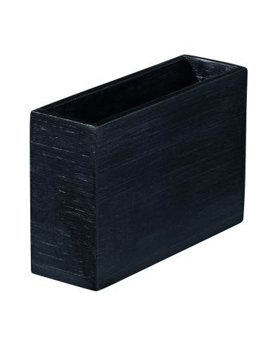 Bote rectangular de bambú negro 12x4x8 cm Pro.mundi
