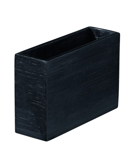 Bote rectangular de bambú negro 12x4x8 cm Pro.mundi