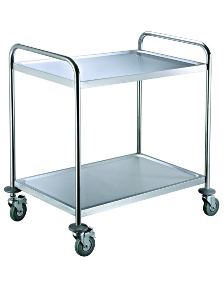 Carro de servicio inox 2 niveles 85