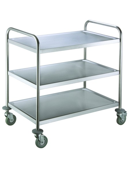 Carro de servicio inox 3 niveles 85