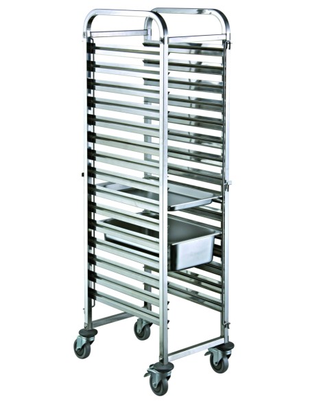 Carro de servicio inox sentido ancho GN 1/1 16 niveles Pro.cooker