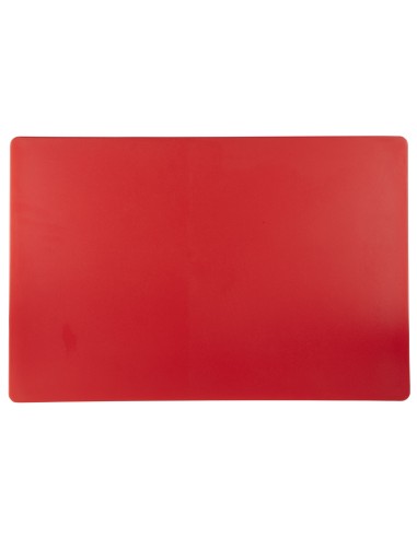 Tabla de corte polietileno de alta densidad (PEAD) roja 60x40 cm Pâtissier Sin canal Reversible Pro.cooker