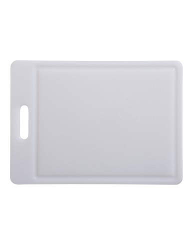 Tabla de corte polietileno de alta densidad (pehd) blanco 35x25 cm Con canaleta No reversible Pro.cooker