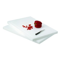 Tabla de corte polietileno de alta densidad (pehd) blanca 60x40 cm Pâtissier Con canal No reversible Pro.cooker