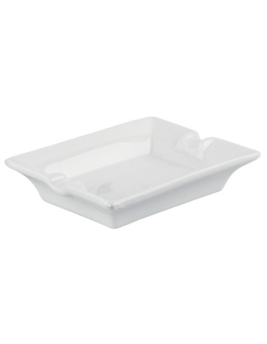 Cenicero rectangular blanco porcelana 12