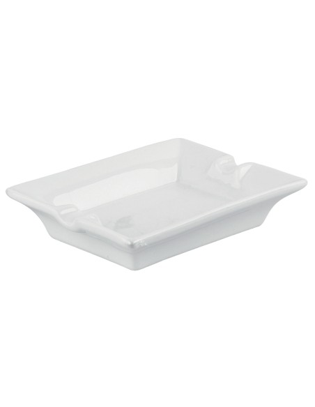 Cenicero rectangular blanco porcelana 12