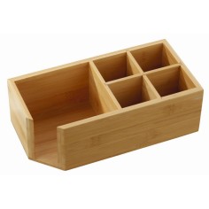 Dispensador con 5 compartimentos bambú 24x12x8 cm Pro.mundi
