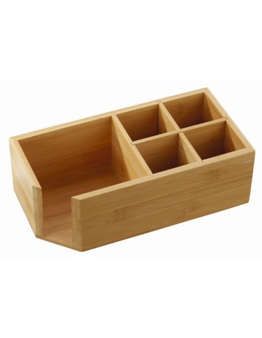 Dispensador con 5 compartimentos bambú 24x12x8 cm Pro.mundi