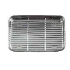 Bandeja para emplatar con rejilla inox 26x18
