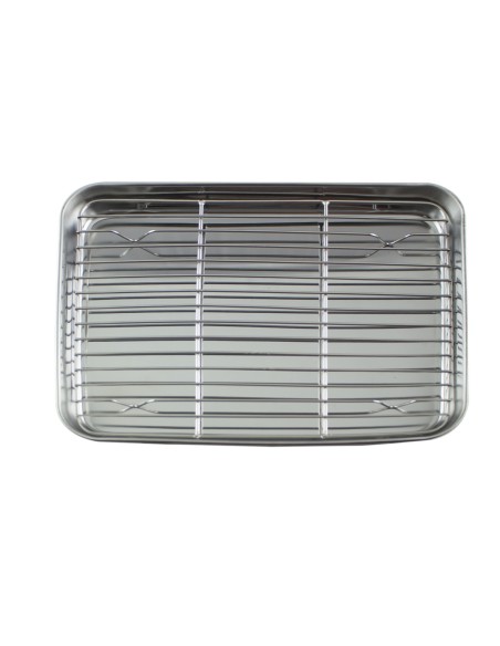 Bandeja para emplatar con rejilla inox 26x18