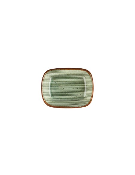 Plato Ensalada Rectangular Porcelana Verde 17 Cm Hypnosis Verde Porland