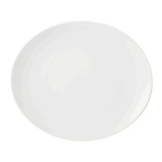 Plato para steak oval blanco porcelana vitrificada 30x25