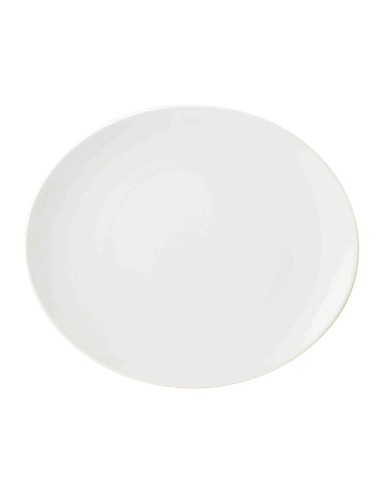 Plato para steak oval blanco porcelana vitrificada 30x25