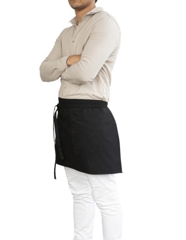 Delantal corto negro Talla única Bistro Pro.mundi