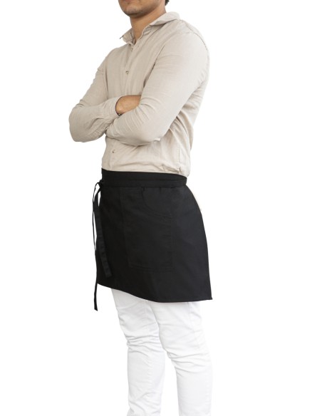 Delantal corto negro Talla única Bistro Pro.mundi