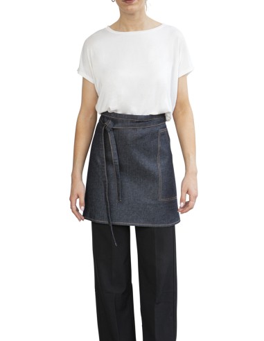 Delantal corto denim azul Talla única Bistro Pro.mundi