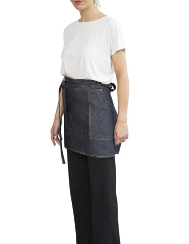 Delantal corto denim azul Talla única Bistro Pro.mundi