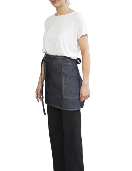 Delantal corto denim azul Talla única Bistro Pro.mundi