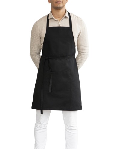 Delantal con peto negro Talla única Bistro Pro.mundi