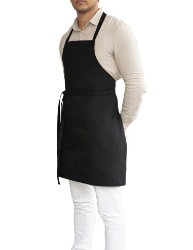 Delantal con peto negro Talla única Bistro Pro.mundi
